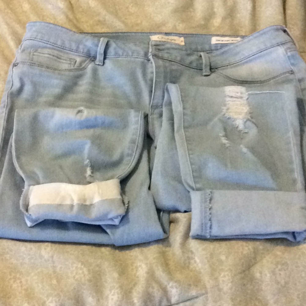 JESSICA SIMPSON light blue denim distressed jeans - Picture 3 of 7